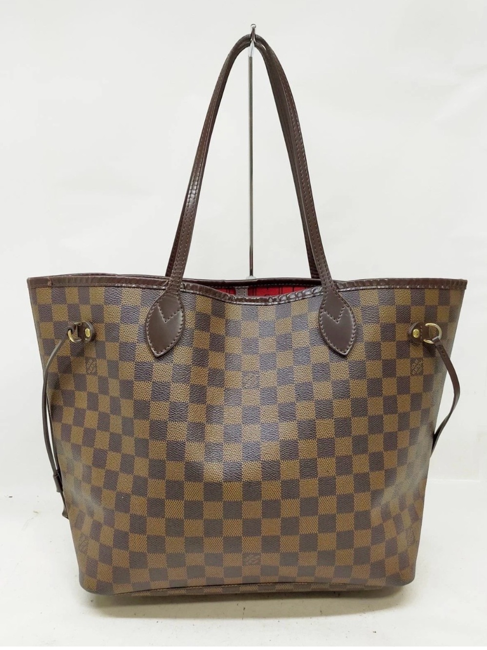 Louis Vuitton never full Brown Damier Ebene Checkered tote